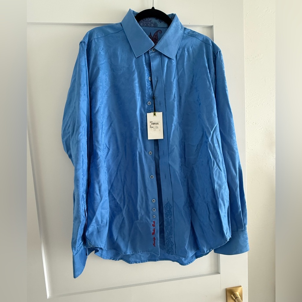 Robert Graham Blue Long-Sleeve Dress Shirt